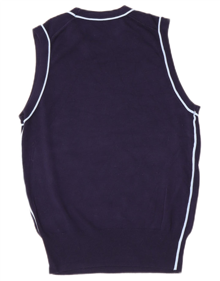 Zara Damen Weste Tank Top UK 12 Medium Marineblau Viskose