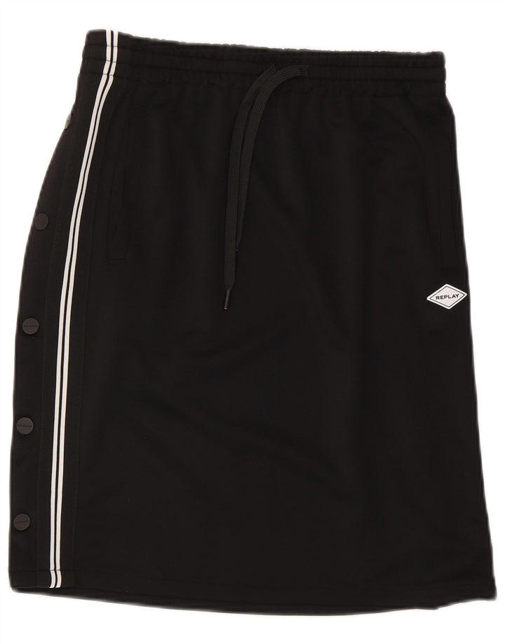 Replay Damen-Grafikrock, Größe S, W27, Schwarz, Polyester, Sport