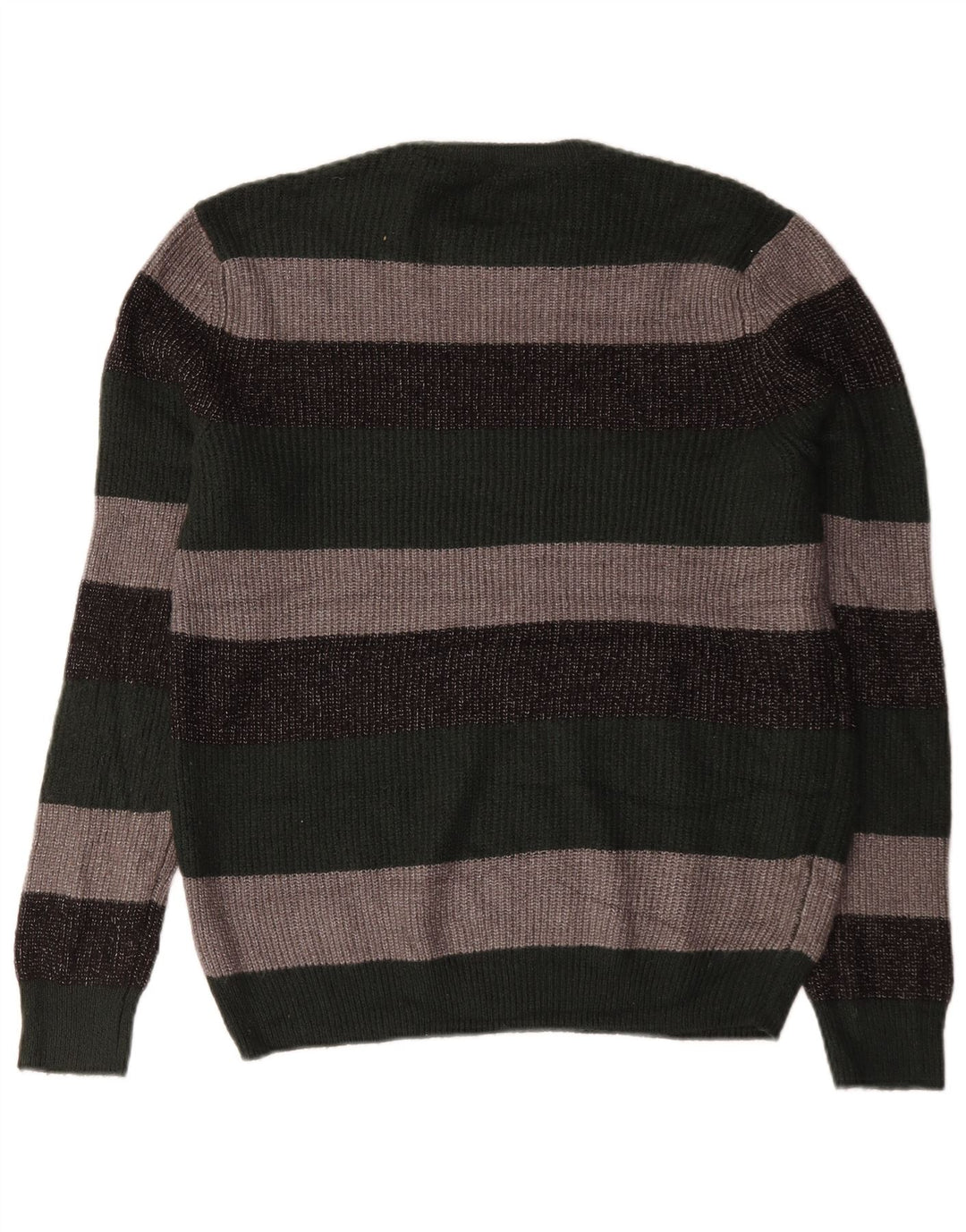 Marks & Spencer Herren-Pullover mit Rundhalsausschnitt, mittelgrün gestreift