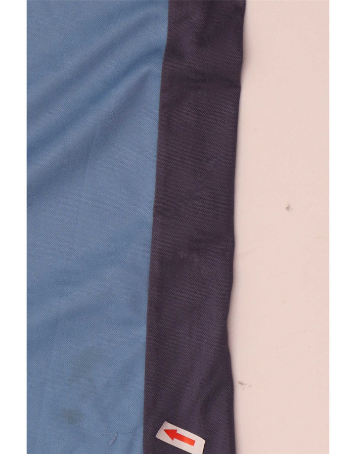 Lotto Herren-Poloshirt mit Reißverschluss, XL, blaues Farbblock-Polyester