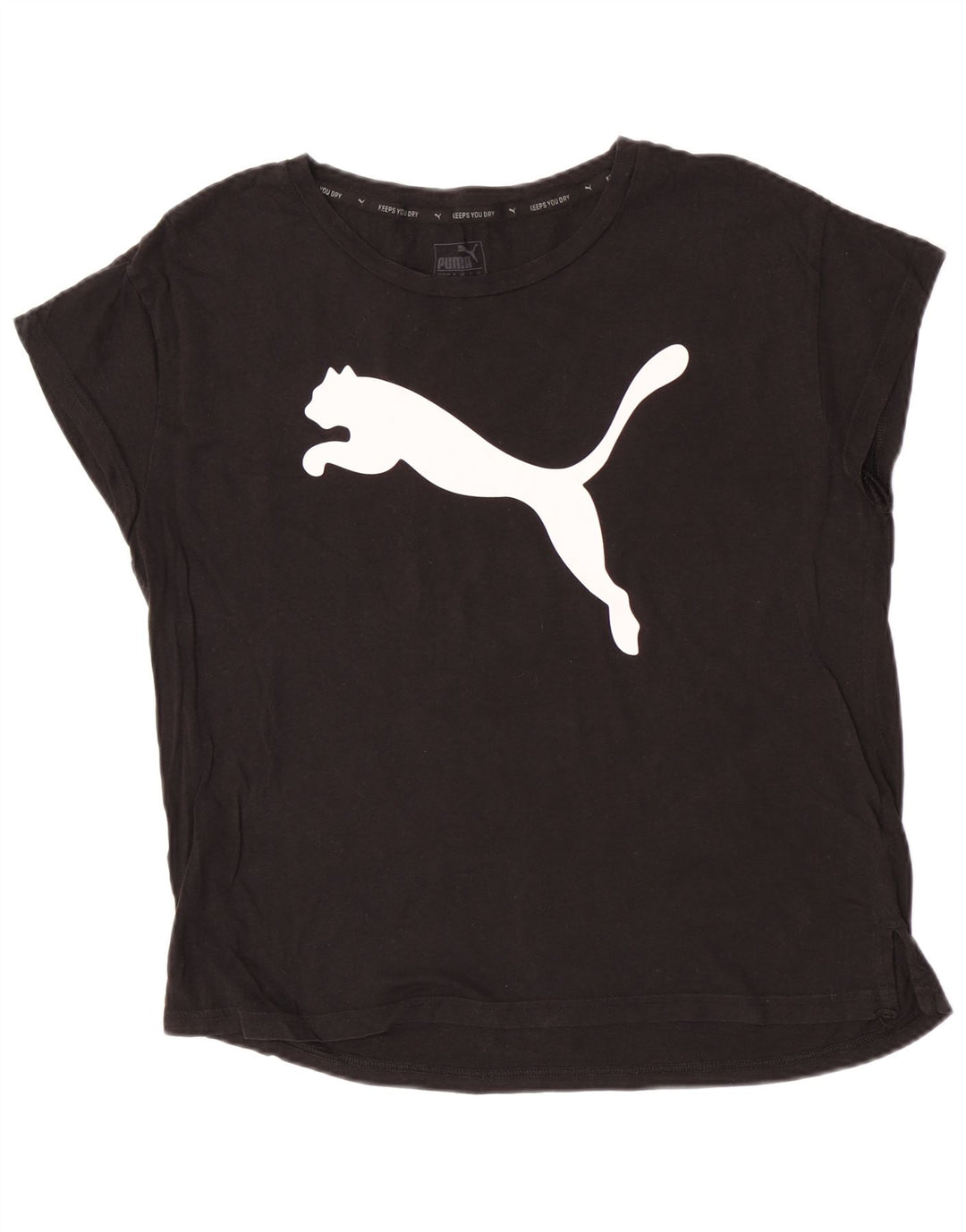 Puma Damen Kurzarm-T-Shirt mit Grafik, UK 12, mittelschwarz