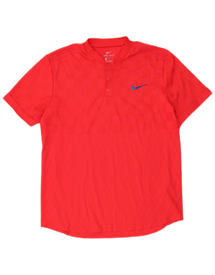 Nike Herren Dri Fit T-Shirt Top, großes rotes Polyester