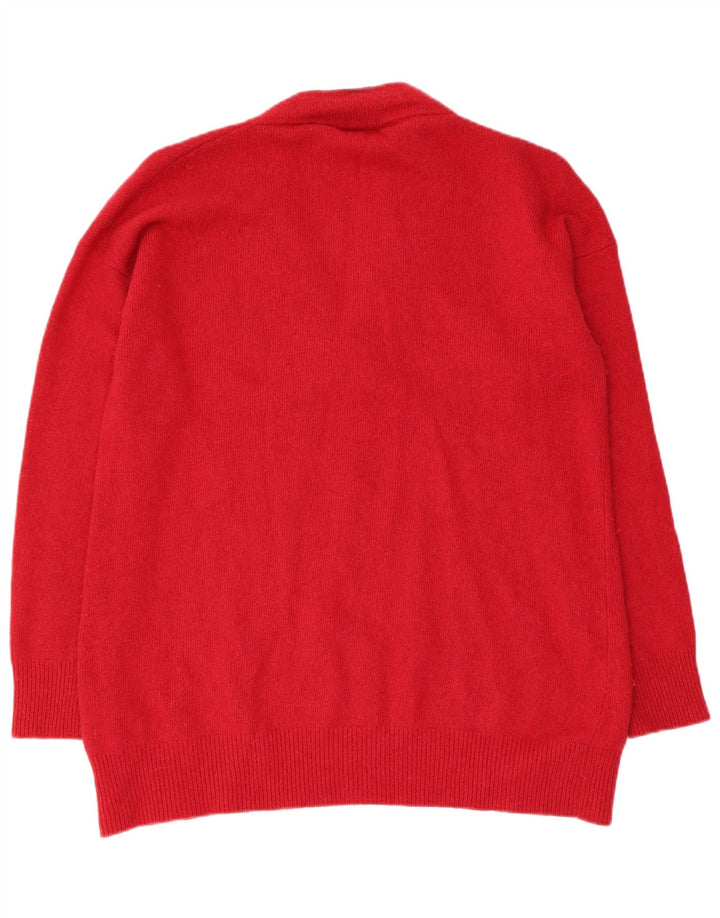 Gant Damen-Pullover mit V-Ausschnitt, UK 16, Größe L, Rot, Polyamid