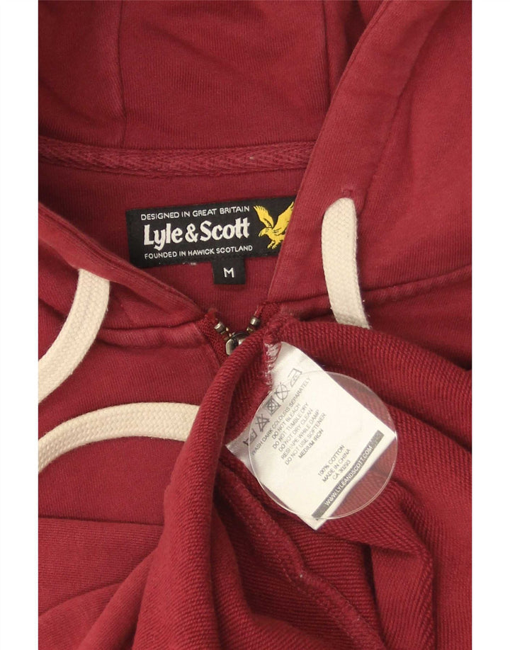 Lyle & Scott Herren-Kapuzenpullover mit Reißverschluss, mittelrote Baumwolle