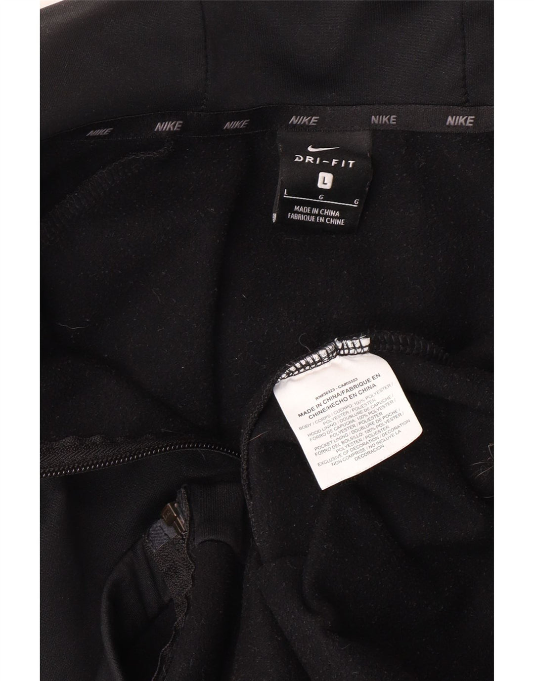 NIKE Herren Dri Fit Zip Hoodie Pullover Mittelschwarzes Polyester