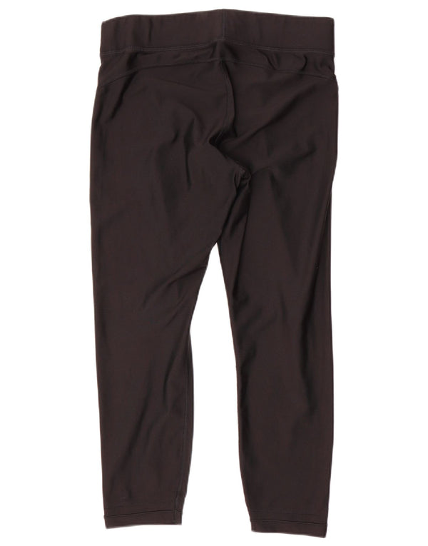 Under Armour Damen Heat Gear Crop Leggings UK 14 Large Schwarz