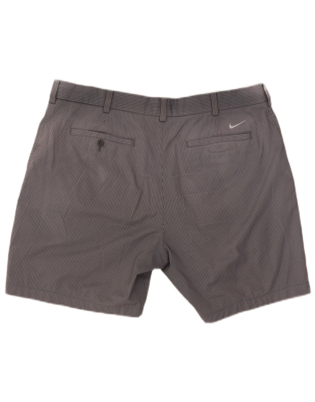 Nike Herren-Golf-Chinoshorts W36, großes graues Nadelstreifen-Polyester