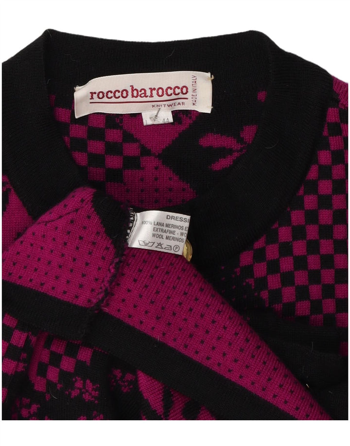 Roccobarocco Damen Longline-Cardigan-Pullover IT 44 Medium Black Floral