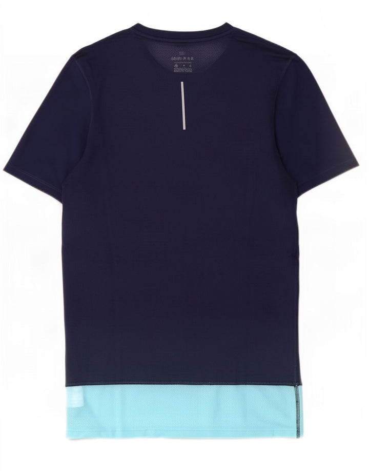 Nike Herren Dri Fit T-Shirt Top Small Marineblau Farbblock