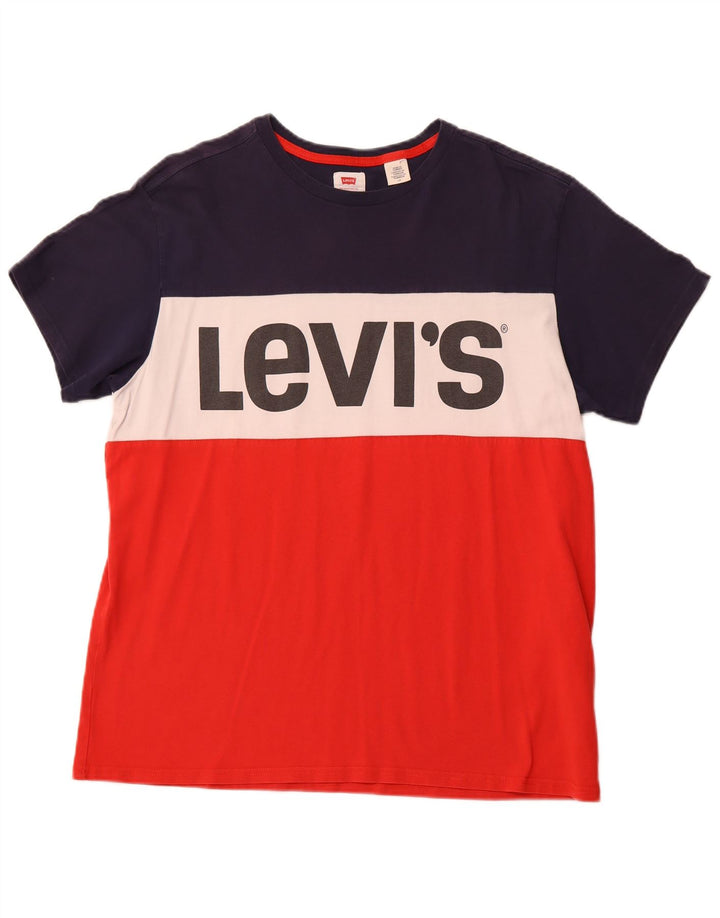 LEVI'S Herren-T-Shirt mit Grafik, groß, mehrfarbig, Colourblock-Baumwolle