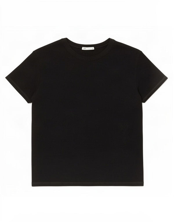 Zara Damen T-Shirt Top UK 16 Large Schwarz