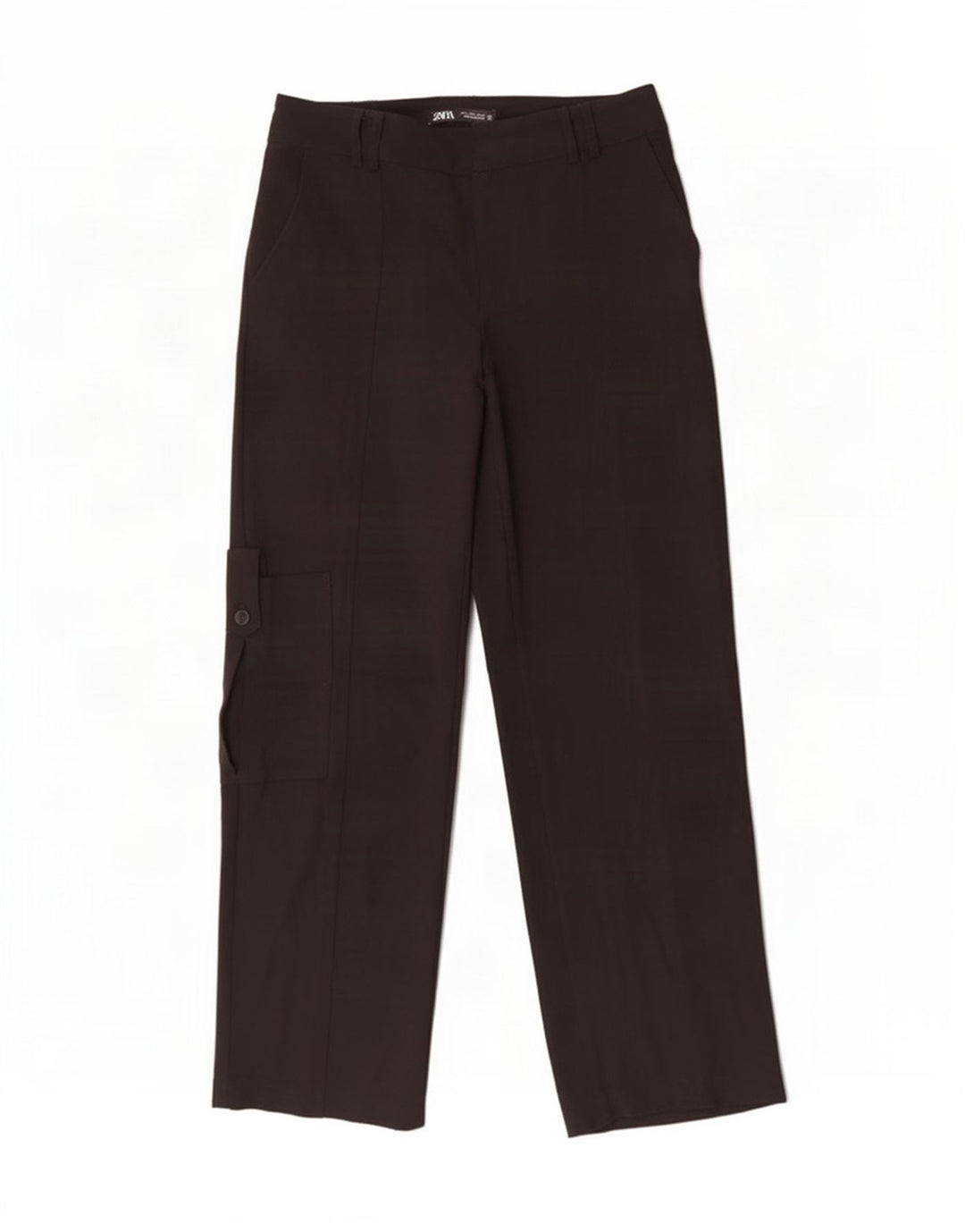 Gerade Cargohose für Damen von Zara, Größe S, W26, L31, Schwarz, Polyester