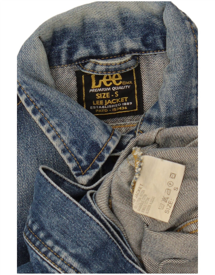Lee Womens Crop Denim Jacke UK 10 Small Blaue Baumwolle