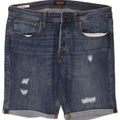 Jack & Jones Herren-Jeansshorts im regulären Distressed-Look, Größe L, W36, Blau, Baumwolle