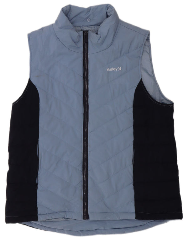Hurley Wattierte Herrenweste UK 40, Größe L, Blau, Colourblock-Baumwolle