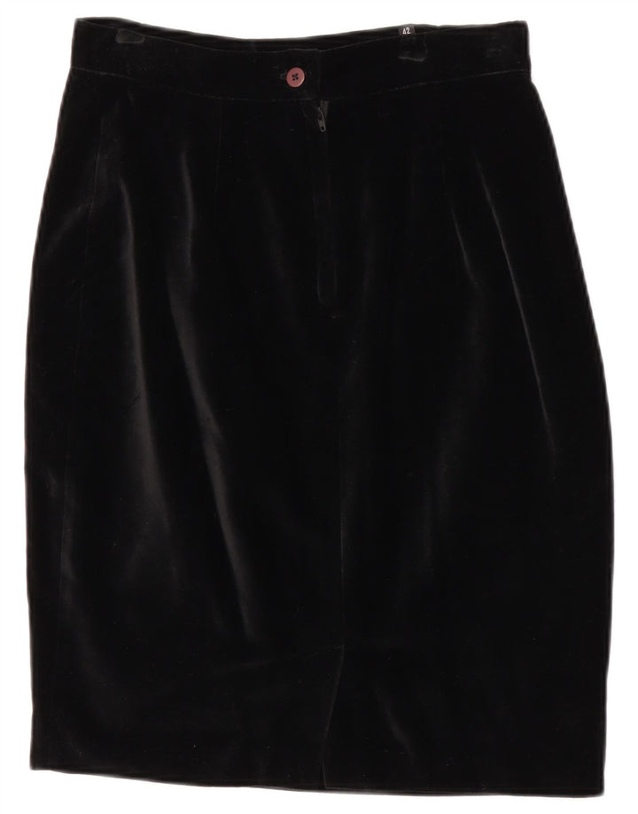 Superior Damen 4-Knopf-Velours-2-teiliges Rockset IT 42 Medium W28 Schwarz