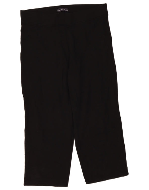 Marks & Spencer Damen gerade Capri-Hose, UK 16, Größe L, W34, L22, Schwarz