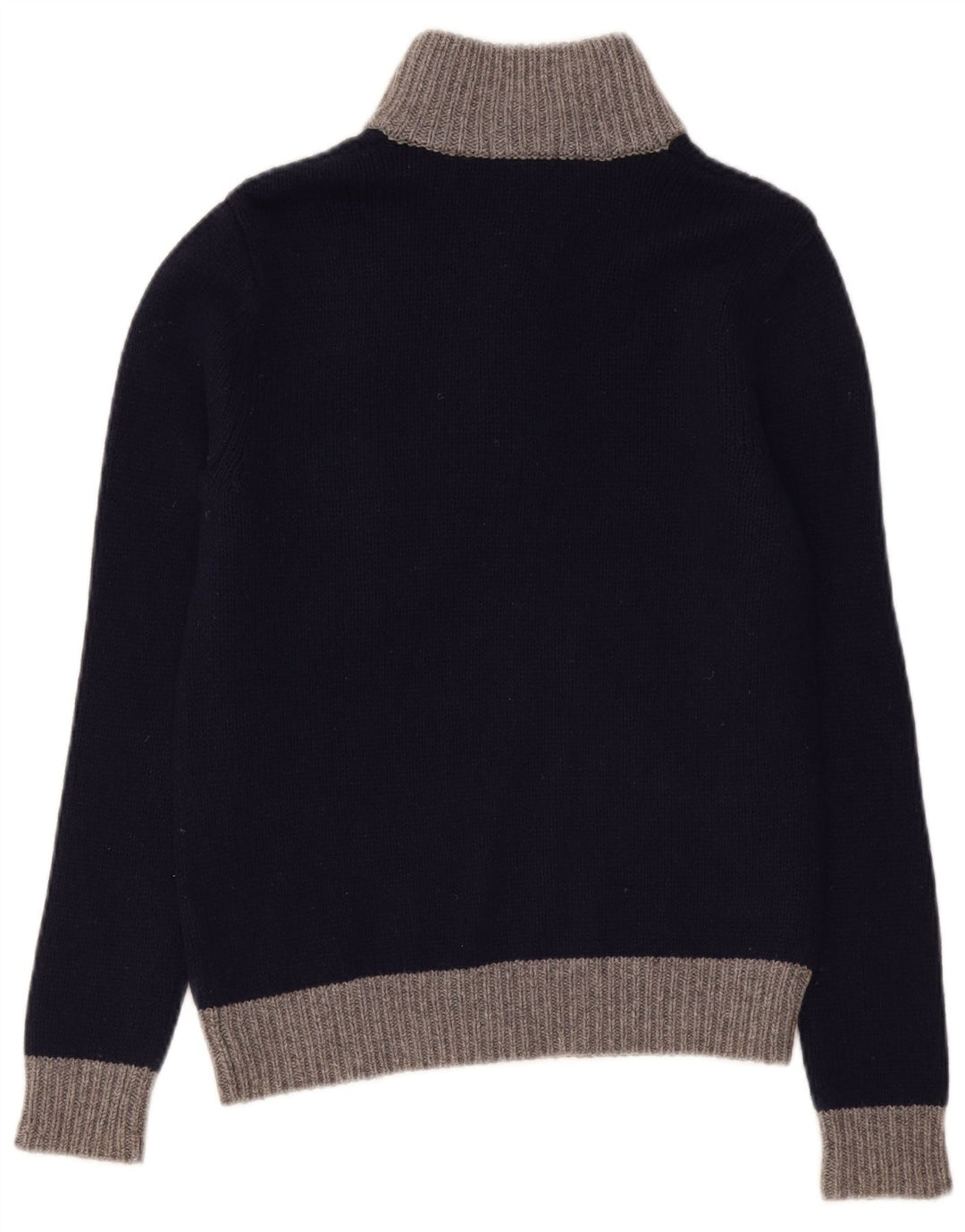 Sun68 Herren-Pullover mit normaler Passform, Knopfkragen, Größe S, marineblaue Wolle