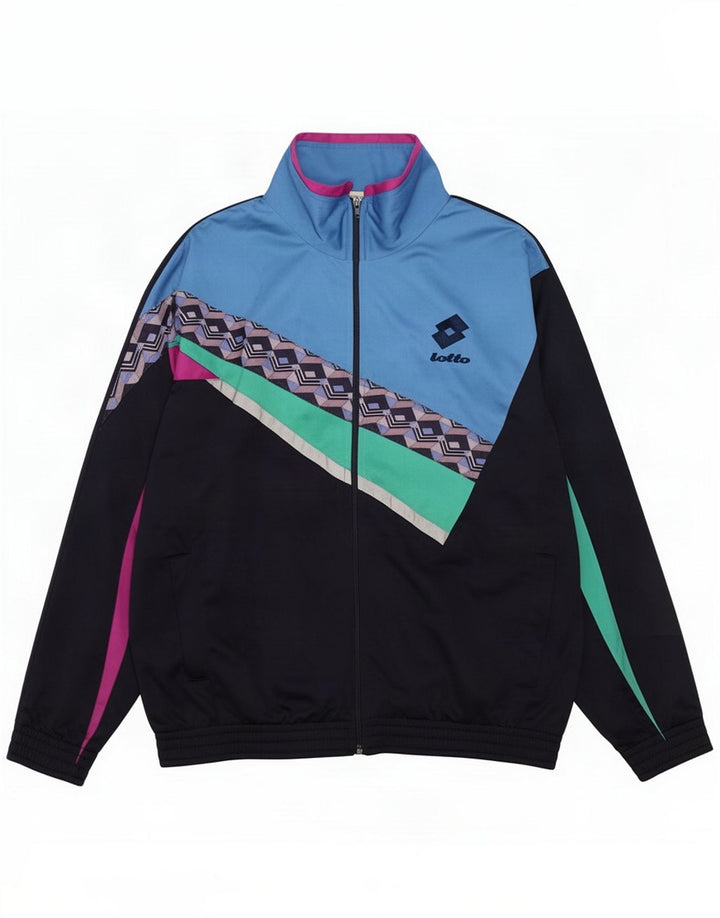 Lotto Herren-Trainingsanzug-Oberteil, Jacke, groß, Marineblau, Farbblock, Polyester