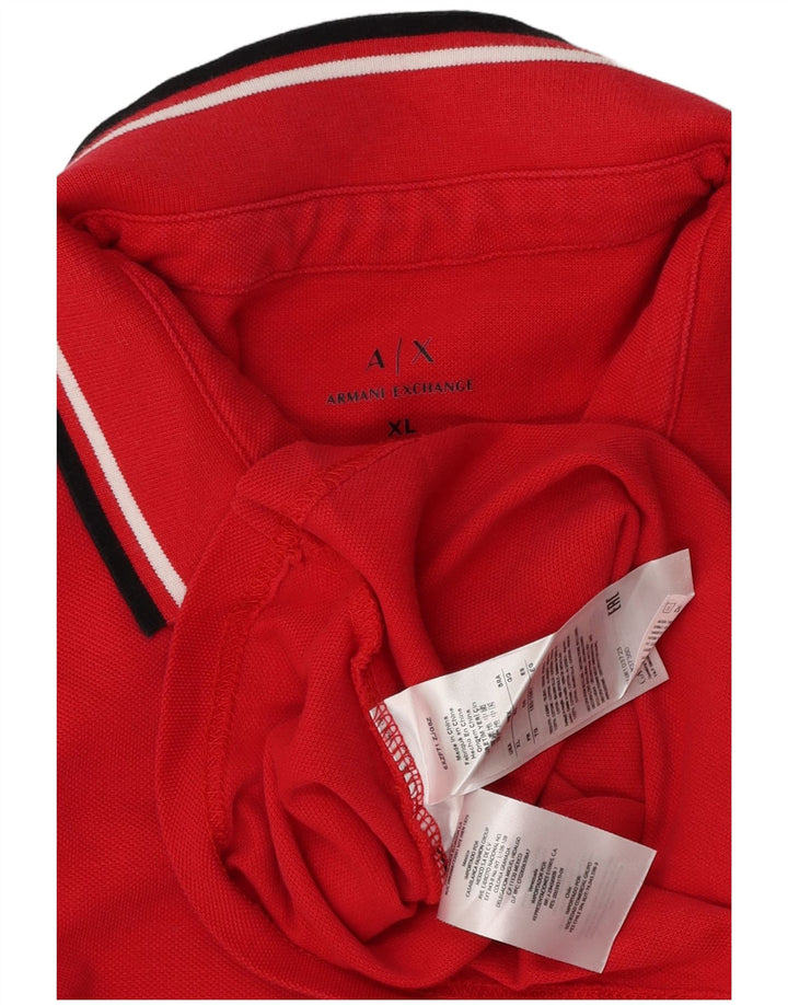 Armani Exchange Herren-Poloshirt XL aus roter Baumwolle