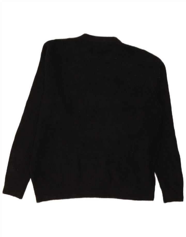 Marks & Spencer Herren-Pullover mit Rundhalsausschnitt, groß, aus schwarzem Acryl