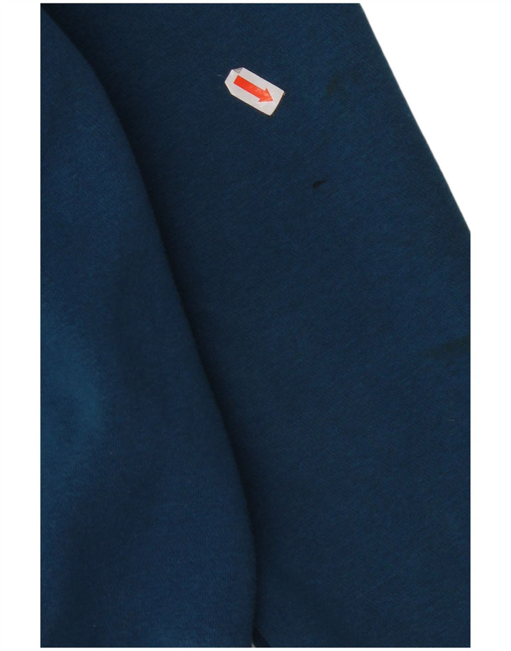 ADIDAS Damen Graphic Zip Hoodie Pullover UK 10 Small Blau Baumwolle