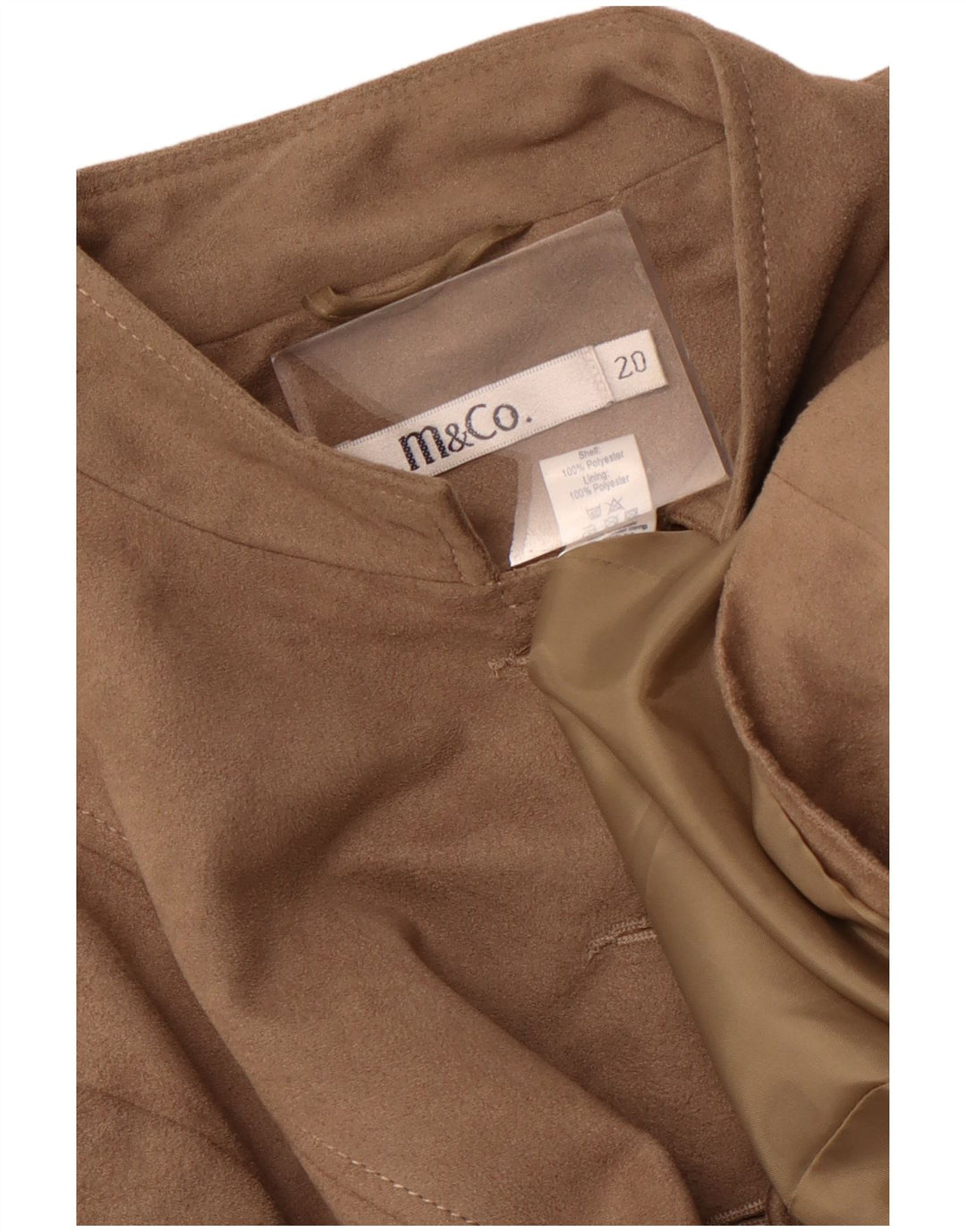 M&Co Damen-Blazerjacke aus Kunstleder mit 6 Knöpfen, UK 20 2XL, Beige, Polyester
