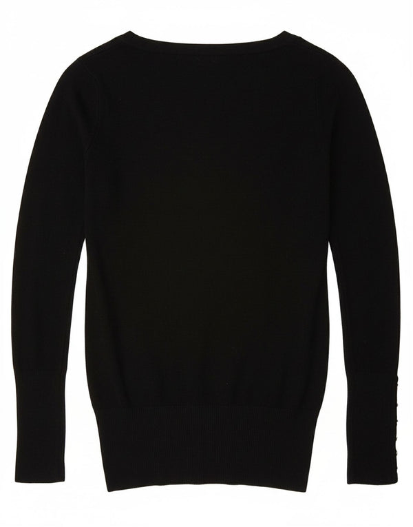 Zara Damen-Cardigan-Pullover UK 10 Small Schwarz Rayon