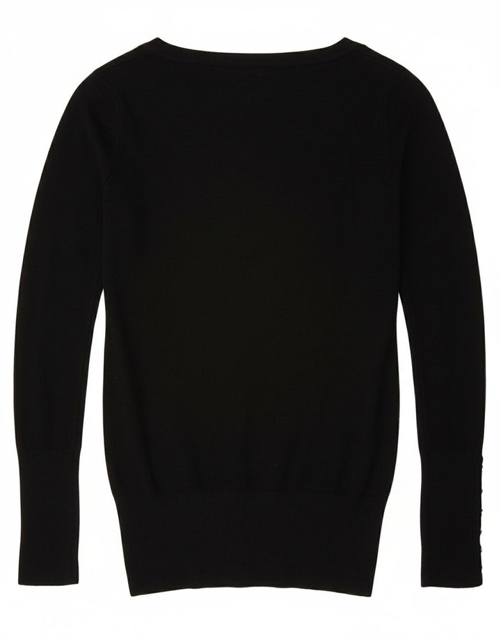 Zara Damen-Cardigan-Pullover UK 10 Small Schwarz Rayon