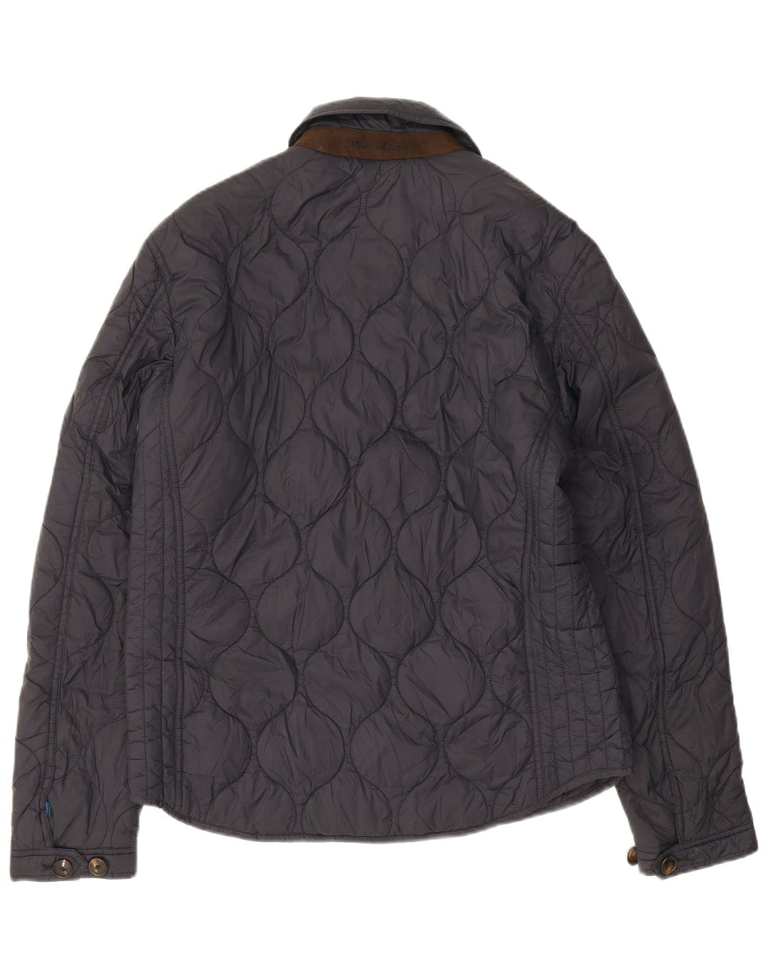 Massimo Dutti Herren Steppjacke UK 40 Großes marineblaues Nylon