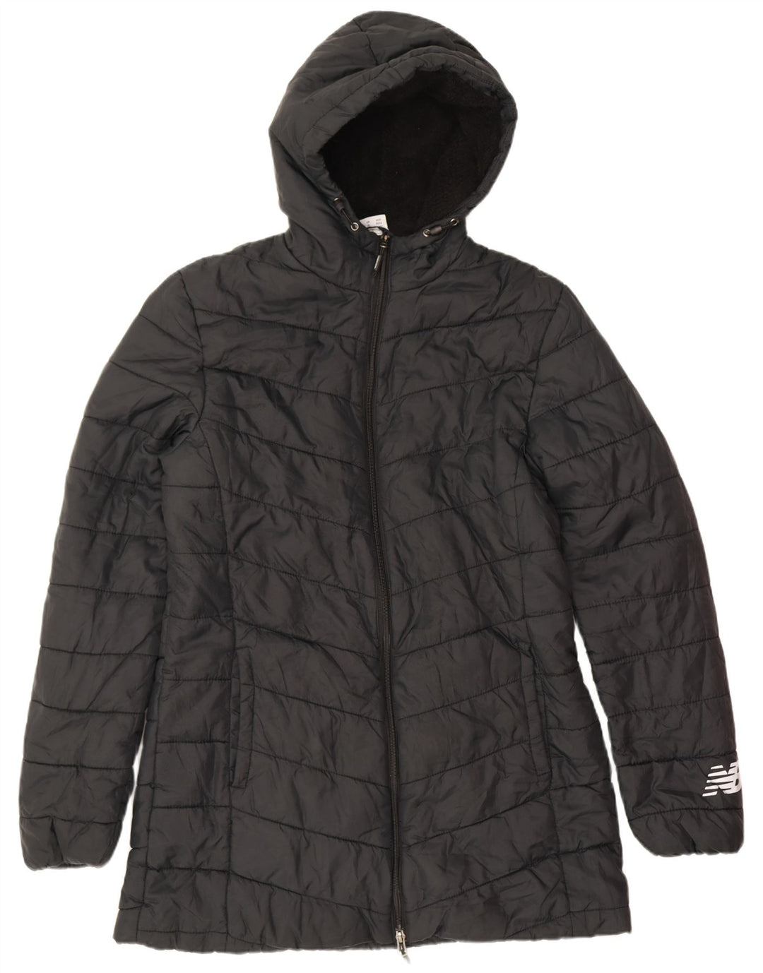 New Balance Herren-Mantel mit Kapuze, gepolstert, UK 12, Mittelschwarz, Polyester