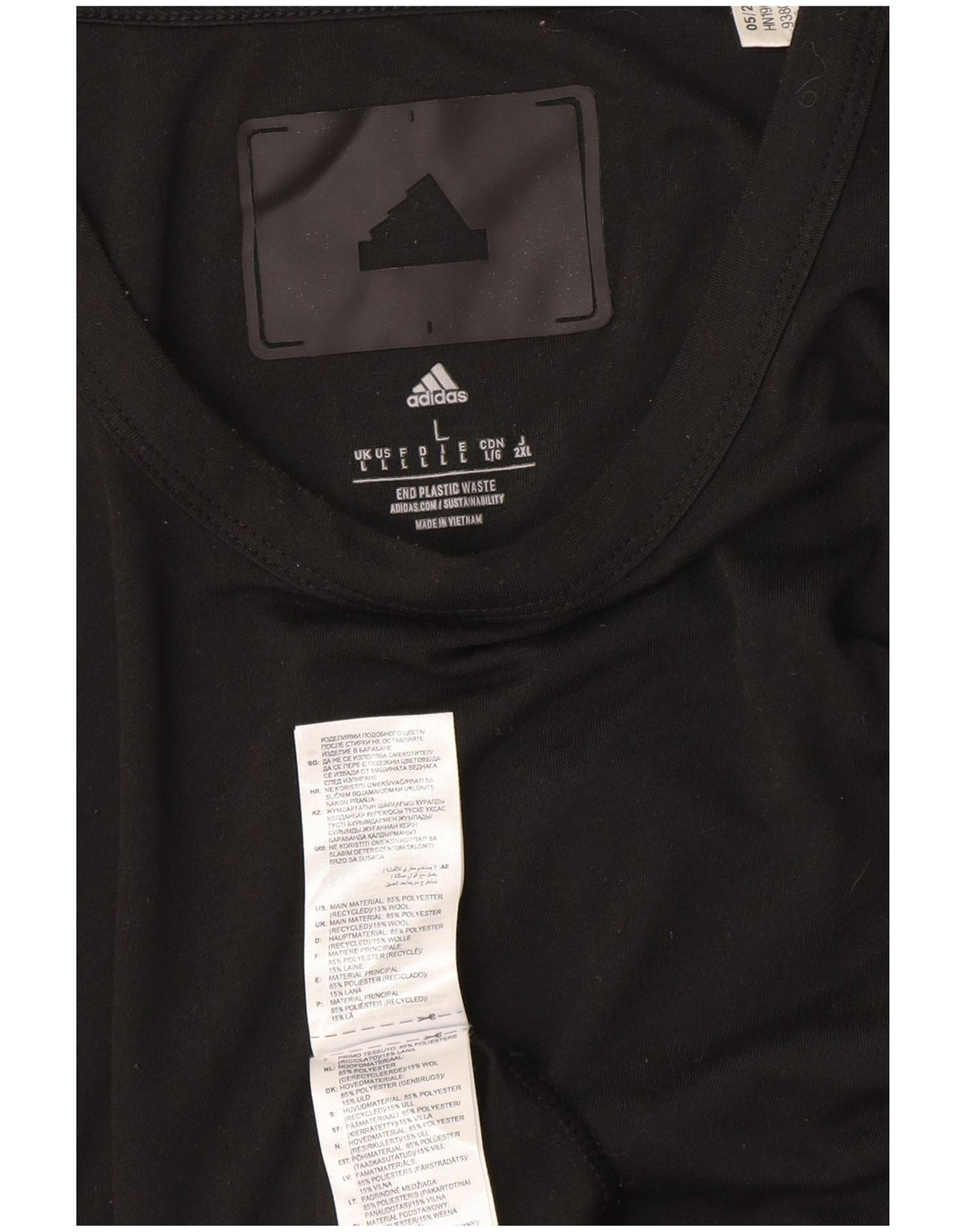 ADIDAS Herren T-Shirt Top Large Schwarz Polyester