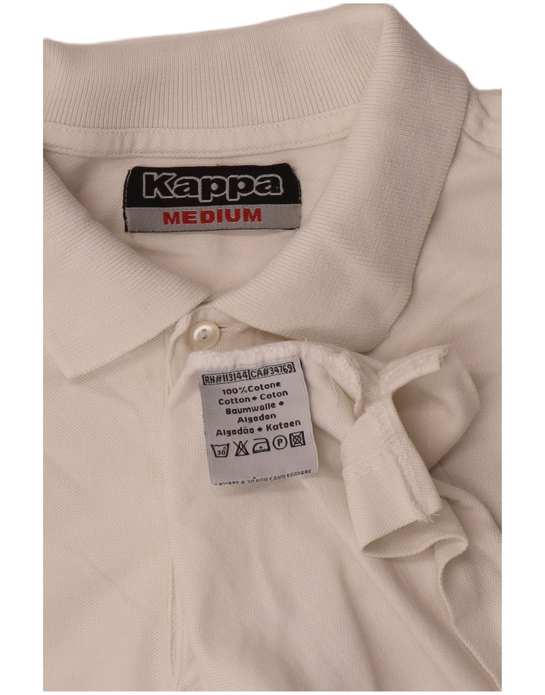 Kappa Herren-Poloshirt aus mittelweißer Baumwolle