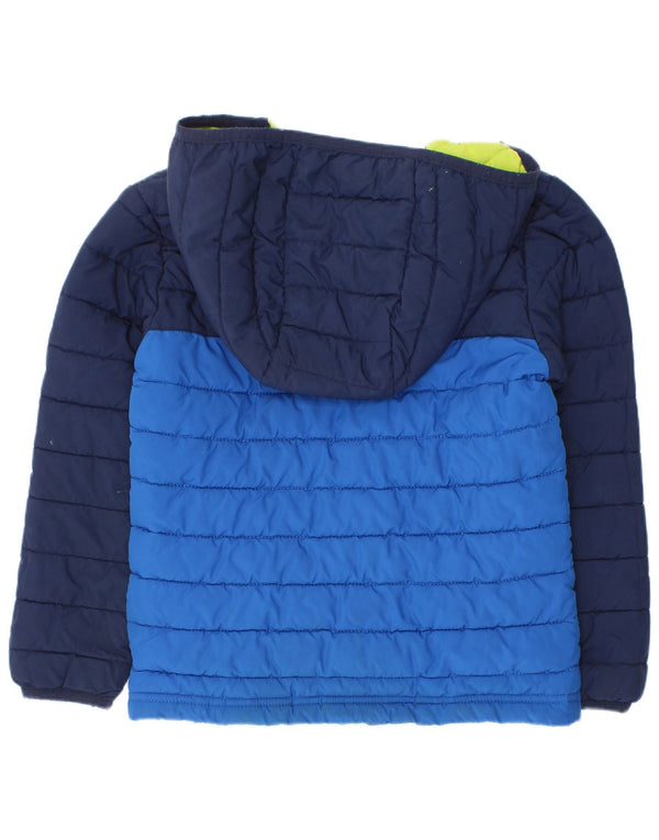 Columbia Wattierte Jacke mit Kapuze für Jungen, 6–7 Jahre, XS, Marineblau, Farbblock