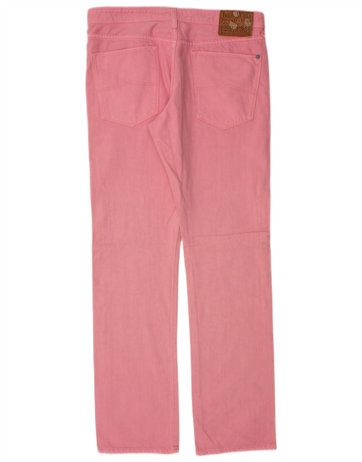 Jack Wills Herren Straight Jeans W32 L32 Rosa Baumwolle