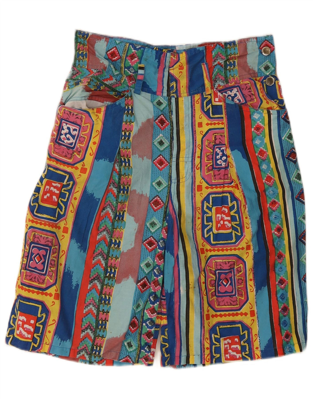 Vintage Damen Bermuda Shorts W30 Medium Mehrfarbig Geometrisch