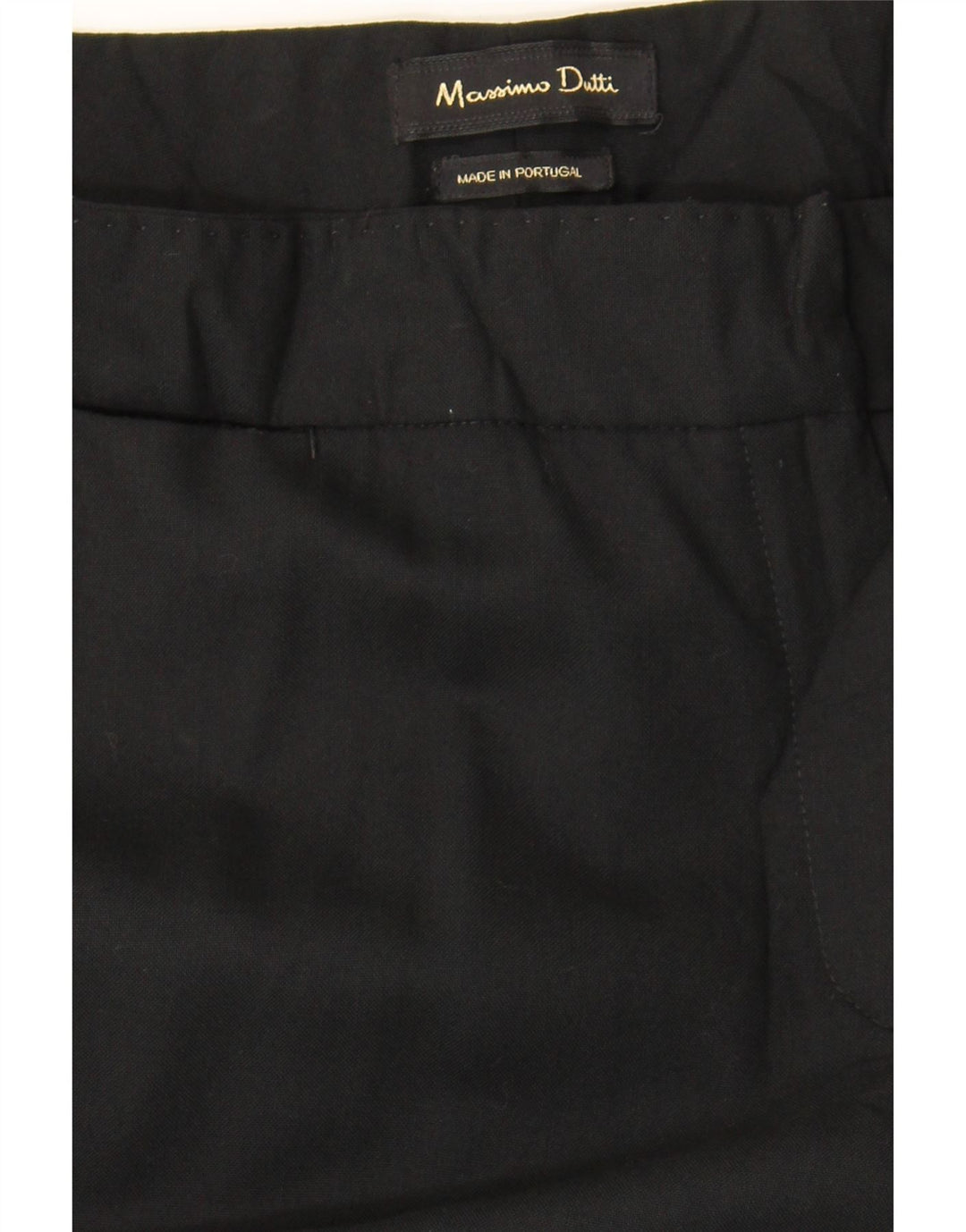 MASSIMO DUTTI Womens Straight Suit Trousers EU 38 Small W28 L34 Black Wool Vintage Massimo Dutti and Second-Hand Massimo Dutti from Messina Hembry 