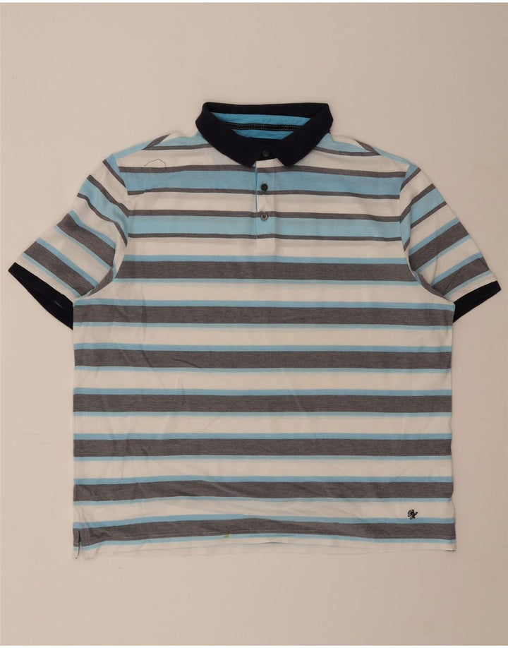 Marks & Spencer Herren Blue Harbor Poloshirt 2XL Mehrfarbig gestreift