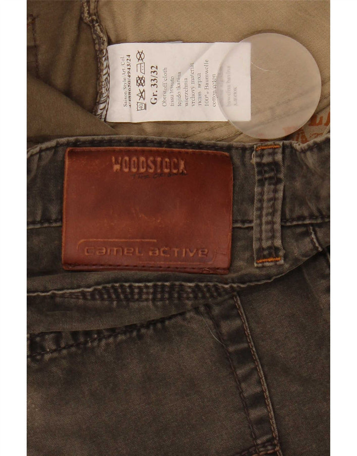 Camel Active Herren Straight Jeans W33 L32 Khaki Baumwolle