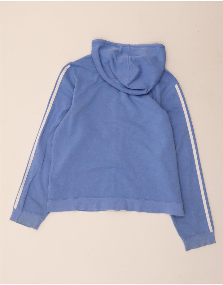 ADIDAS Damen Kapuzenpullover UK 18 XL Blaue Baumwolle