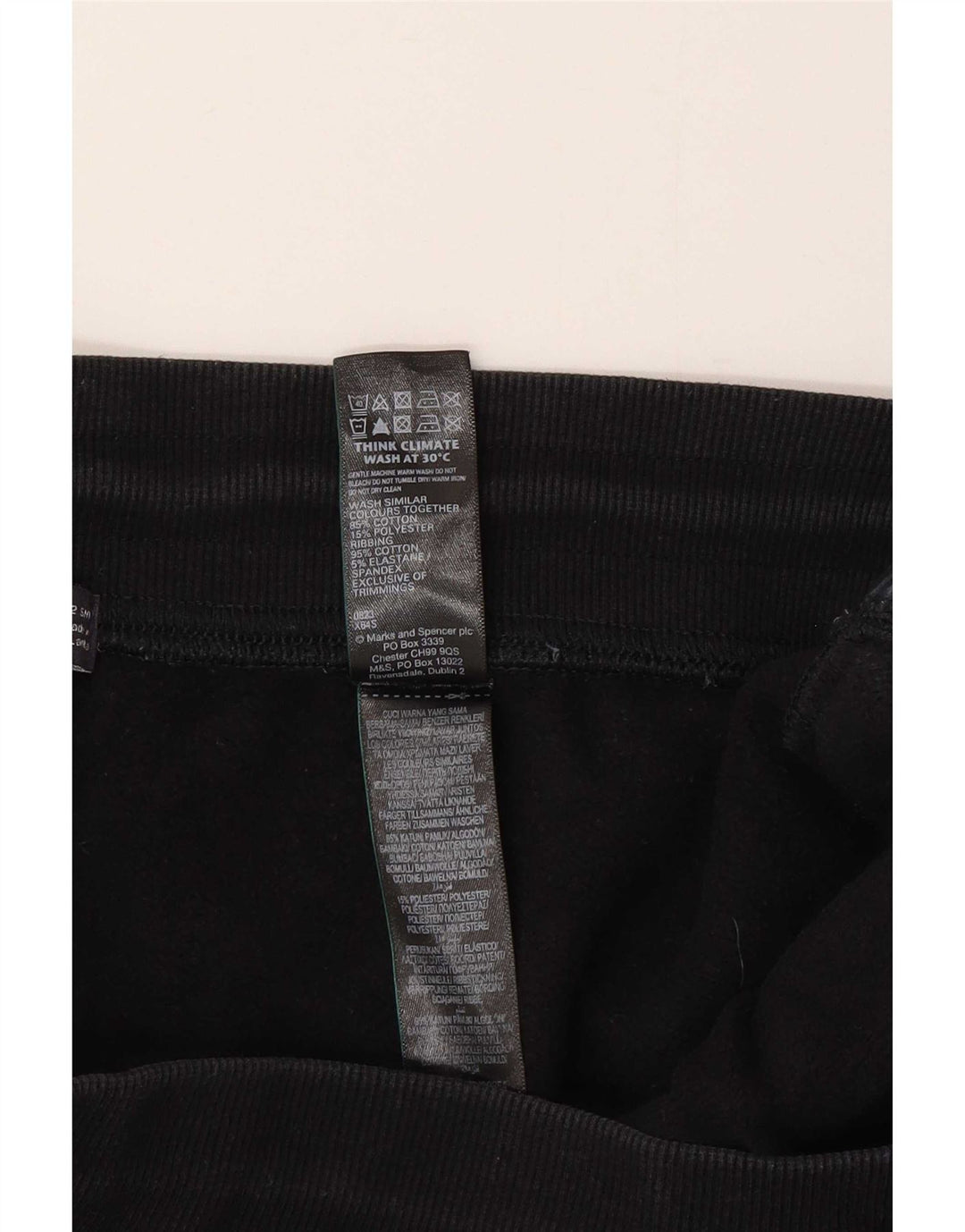 Marks & Spencer Damen-Trainingshose, Jogginghose, UK 12, mittelschwarz, Baumwolle