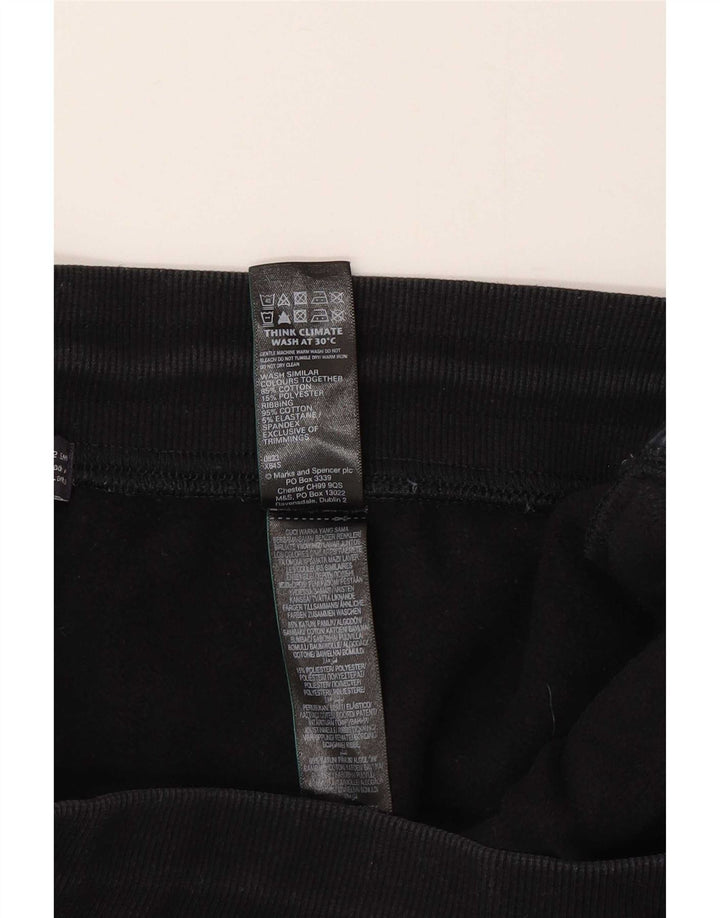 Marks & Spencer Damen-Trainingshose, Jogginghose, UK 12, mittelschwarz, Baumwolle
