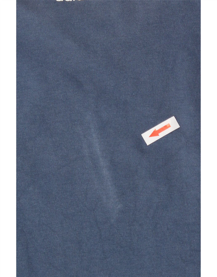 Adidas Herren Grafik-T-Shirt aus mittelblauer Baumwolle