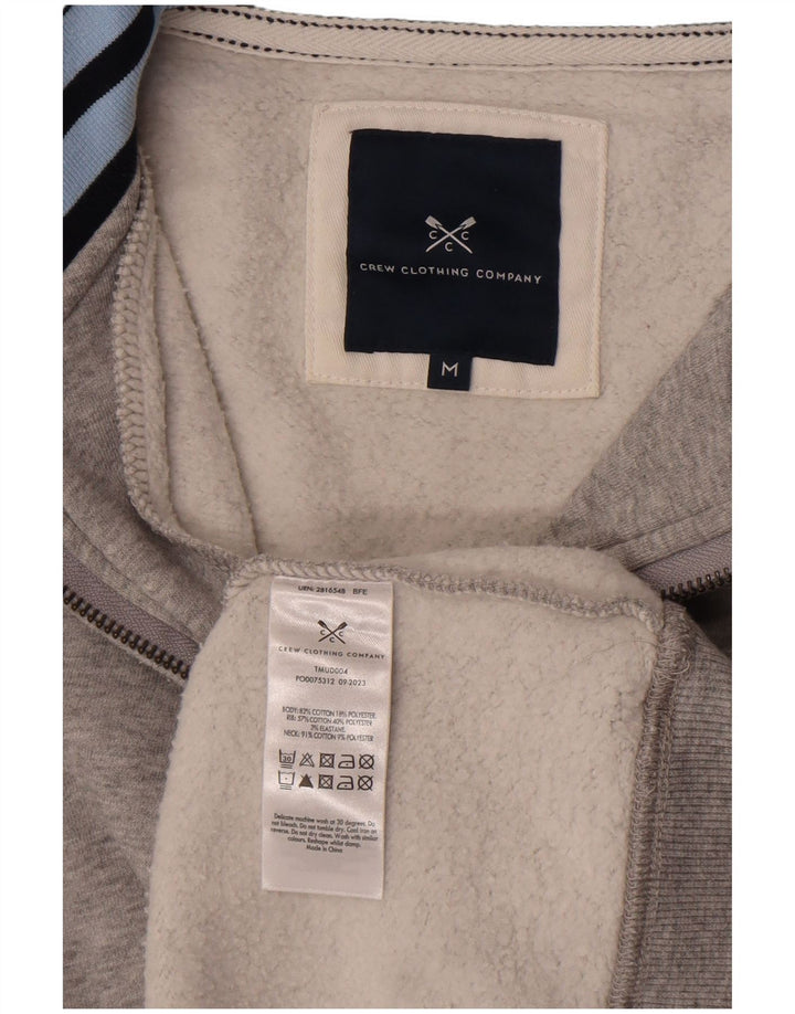Crew Clothing Herren-Sweatshirt mit Reißverschluss am Hals, mittelgraue Baumwolle