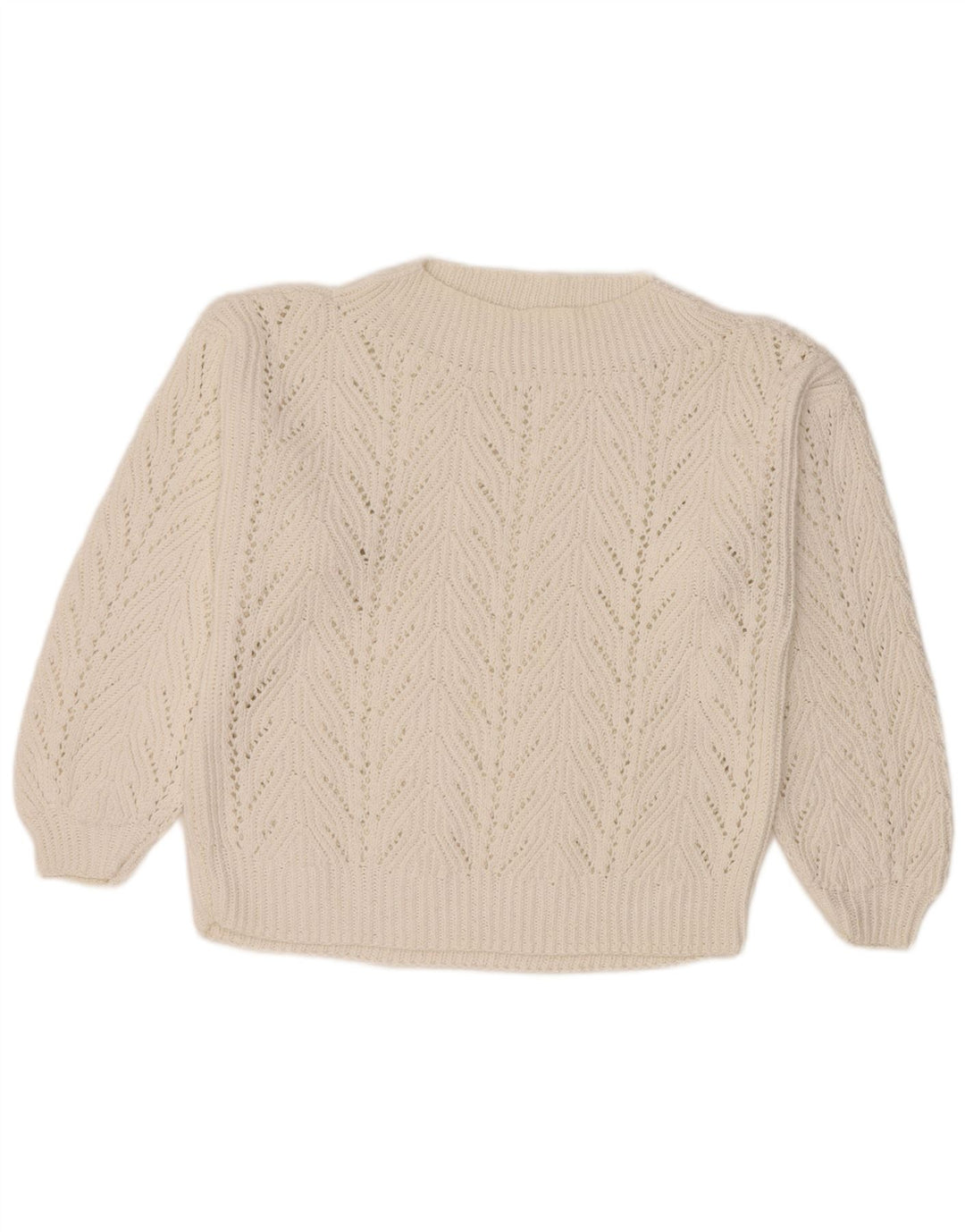 Vintage Damen Rollkragenpullover Pullover UK 14 Groß Weiß