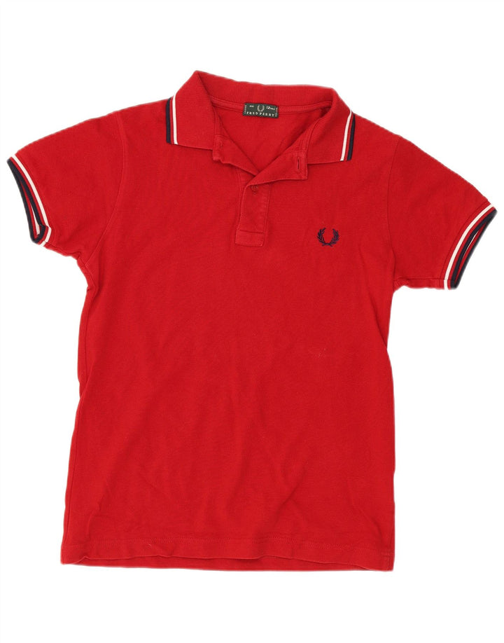 Fred Perry Jungen-Poloshirt, 11–12 Jahre, rote Baumwolle