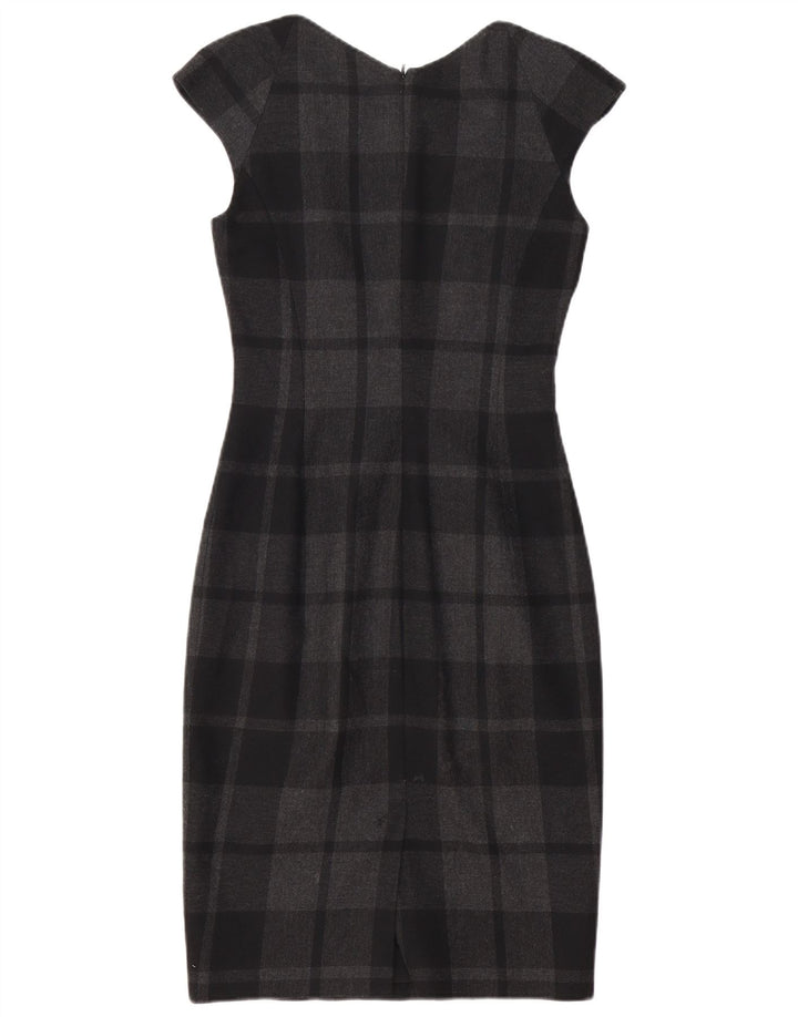 Karen Millen Damen Etuikleid UK 8 Small Schwarz kariertes Polyester