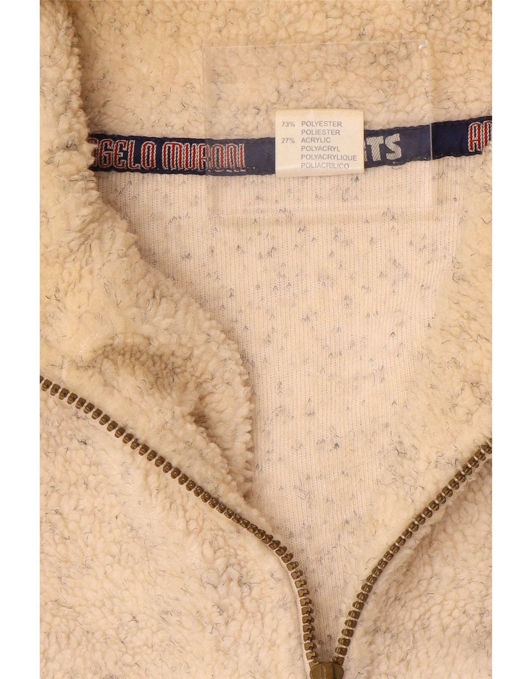 Angelo Muroni Herren-Fleecepullover mit Reißverschluss, XL, beige meliert, Polyester
