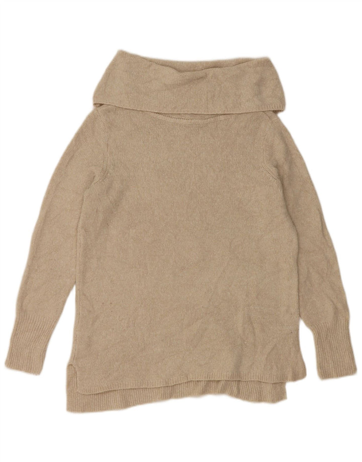 DKNY Damen-Pullover mit Rollkragen, Gr. 10, Small, Beige, Acryl