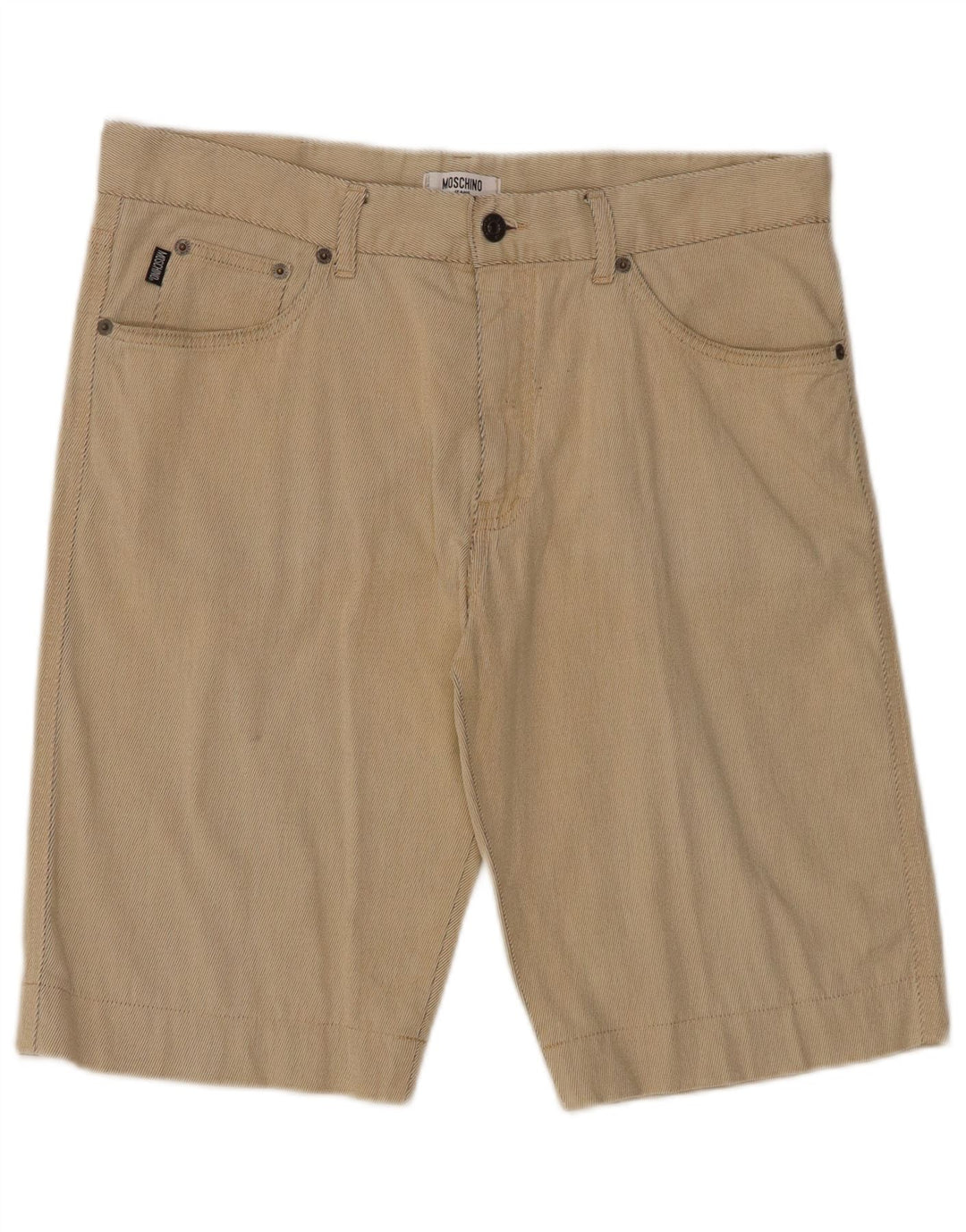Moschino Herren Freizeitshorts W36 Large Beige Nadelstreifen